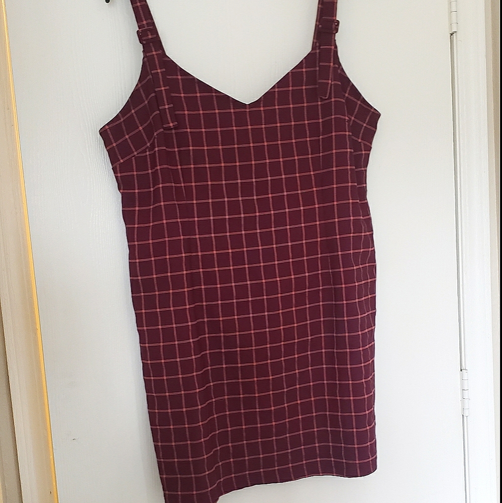 Forever 21 Buckle Strap Plaid Dress